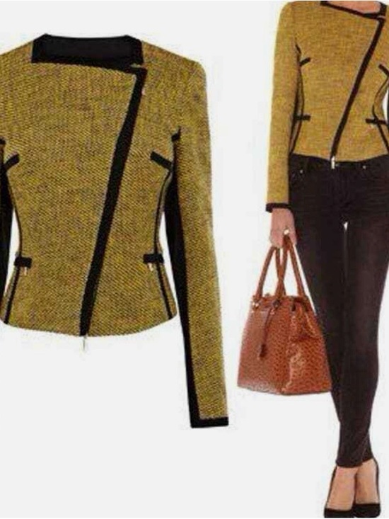 Karen Millen Jackets & Blazers - Karen Millen Bomber Tweed Moto Jacket
Neon Yellow And Black 8 Medium